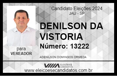 Candidato DENILSON DA VISTORIA 2024 - JAÚ - Eleições