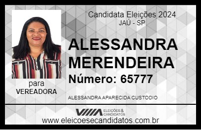 Candidato ALESSANDRA MERENDEIRA 2024 - JAÚ - Eleições