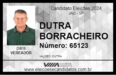 Candidato DUTRA BORRACHEIRO 2024 - JAÚ - Eleições