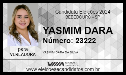 Candidato YASMIM DARA 2024 - BEBEDOURO - Eleições