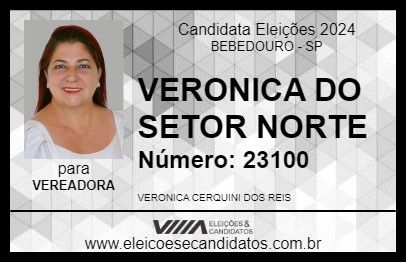 Candidato VERONICA DO SETOR NORTE 2024 - BEBEDOURO - Eleições