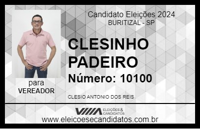 Candidato CLESINHO PADEIRO 2024 - BURITIZAL - Eleições