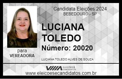 Candidato LUCIANA TOLEDO 2024 - BEBEDOURO - Eleições