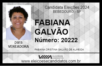 Candidato FABIANA GALVÃO 2024 - BEBEDOURO - Eleições