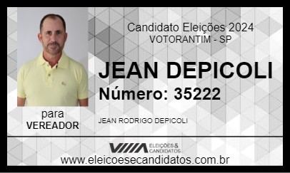 Candidato JEAN DEPICOLI 2024 - VOTORANTIM - Eleições