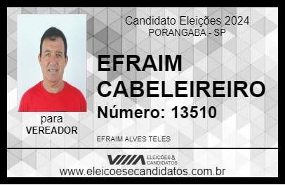 Candidato EFRAIM CABELEIREIRO 2024 - PORANGABA - Eleições