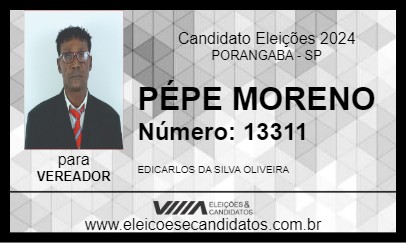 Candidato PÉPE MORENO 2024 - PORANGABA - Eleições