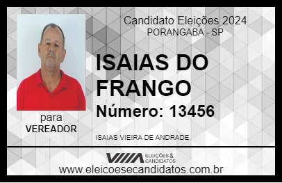 Candidato ISAIAS DO FRANGO 2024 - PORANGABA - Eleições