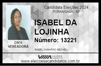 Candidato ISABEL DA LOJINHA 2024 - PORANGABA - Eleições