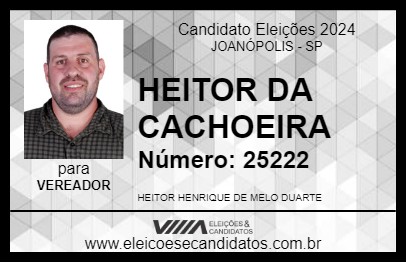 Candidato HEITOR DA CACHOEIRA 2024 - JOANÓPOLIS - Eleições