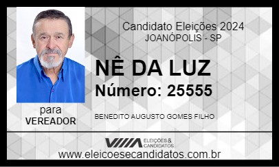 Candidato NÊ DA LUZ 2024 - JOANÓPOLIS - Eleições