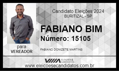 Candidato FABIANO BIM 2024 - BURITIZAL - Eleições