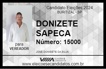 Candidato DONIZETE SAPECA 2024 - BURITIZAL - Eleições