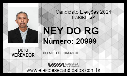 Candidato NEY DO RG 2024 - ITARIRI - Eleições