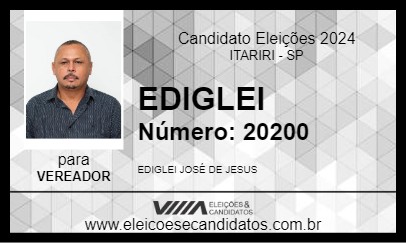 Candidato EDIGLEI 2024 - ITARIRI - Eleições