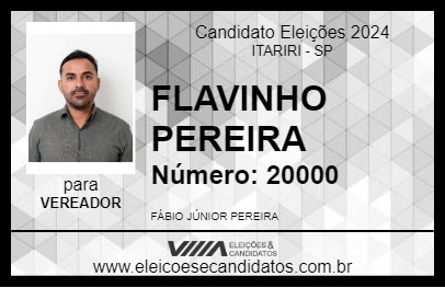 Candidato FLAVINHO PEREIRA 2024 - ITARIRI - Eleições