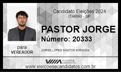 Candidato PASTOR JORGE 2024 - ITARIRI - Eleições