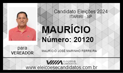 Candidato MAURÍCIO 2024 - ITARIRI - Eleições