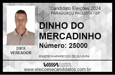 Candidato DINHO DO MERCADINHO 2024 - PARAGUAÇU PAULISTA - Eleições