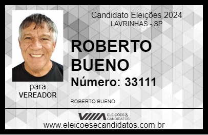 Candidato ROBERTO BUENO 2024 - LAVRINHAS - Eleições