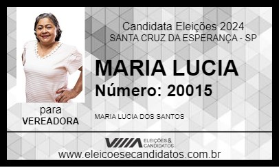 Candidato MARIA LUCIA 2024 - SANTA CRUZ DA ESPERANÇA - Eleições