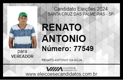 Candidato RENATO ANTONIO 2024 - SANTA CRUZ DAS PALMEIRAS - Eleições