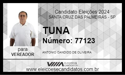 Candidato TUNA 2024 - SANTA CRUZ DAS PALMEIRAS - Eleições