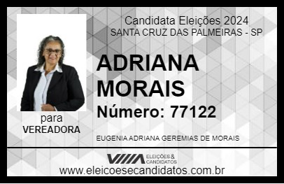 Candidato ADRIANA MORAIS 2024 - SANTA CRUZ DAS PALMEIRAS - Eleições