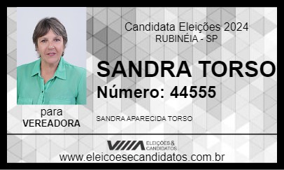 Candidato SANDRA TORSO 2024 - RUBINÉIA - Eleições