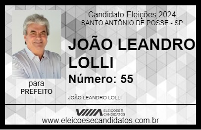 Candidato JOÃO LEANDRO LOLLI 2024 - SANTO ANTÔNIO DE POSSE - Eleições