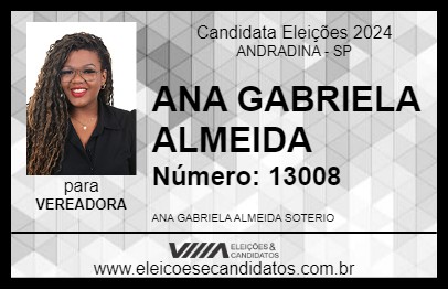 Candidato ANA GABRIELA ALMEIDA 2024 - ANDRADINA - Eleições