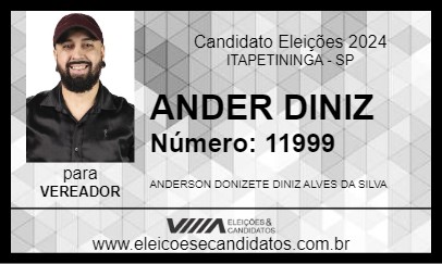 Candidato ANDER DINIZ 2024 - ITAPETININGA - Eleições