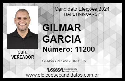 Candidato GILMAR GARCIA 2024 - ITAPETININGA - Eleições