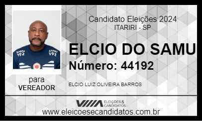 Candidato ELCIO DA SAÚDE 2024 - ITARIRI - Eleições