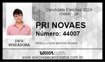 Candidato PRI NOVAES 2024 - ITARIRI - Eleições