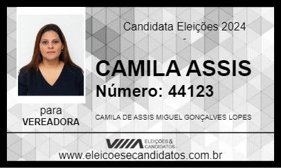 Candidato CAMILA ASSIS 2024 - ITARIRI - Eleições