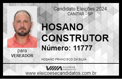 Candidato HOSANO CONSTRUTOR 2024 - CANITAR - Eleições