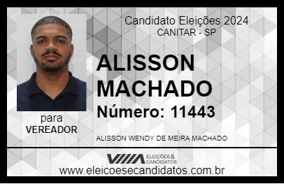 Candidato ALISSON MACHADO 2024 - CANITAR - Eleições