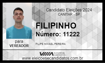 Candidato FILIPINHO 2024 - CANITAR - Eleições