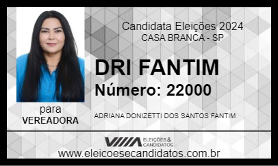 Candidato DRI FANTIM 2024 - CASA BRANCA - Eleições