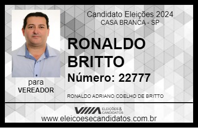 Candidato RONALDO BRITTO 2024 - CASA BRANCA - Eleições