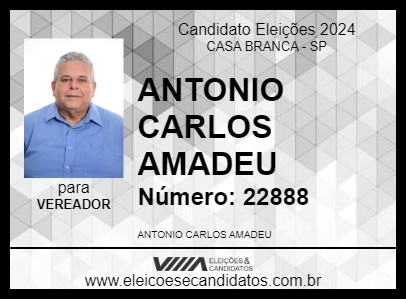 Candidato ANTONIO CARLOS AMADEU 2024 - CASA BRANCA - Eleições