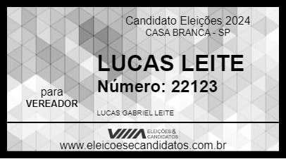 Candidato LUCAS LEITE 2024 - CASA BRANCA - Eleições