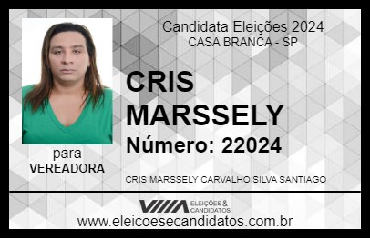 Candidato CRIS MARSSELY 2024 - CASA BRANCA - Eleições