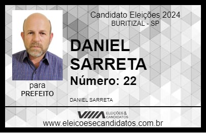 Candidato DANIEL SARRETA 2024 - BURITIZAL - Eleições