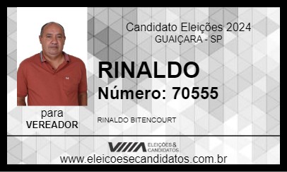 Candidato RINALDO 2024 - GUAIÇARA - Eleições