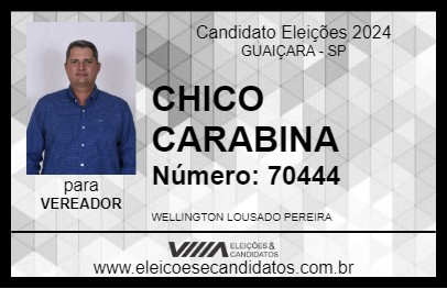 Candidato CHICO CARABINA 2024 - GUAIÇARA - Eleições