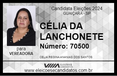 Candidato CÉLIA DA LANCHONETE 2024 - GUAIÇARA - Eleições