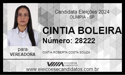 Candidato CINTIA BOLEIRA 2024 - OLÍMPIA - Eleições