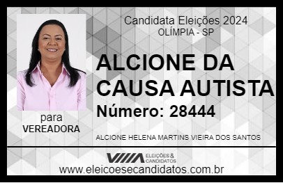 Candidato ALCIONE DA CAUSA AUTISTA 2024 - OLÍMPIA - Eleições